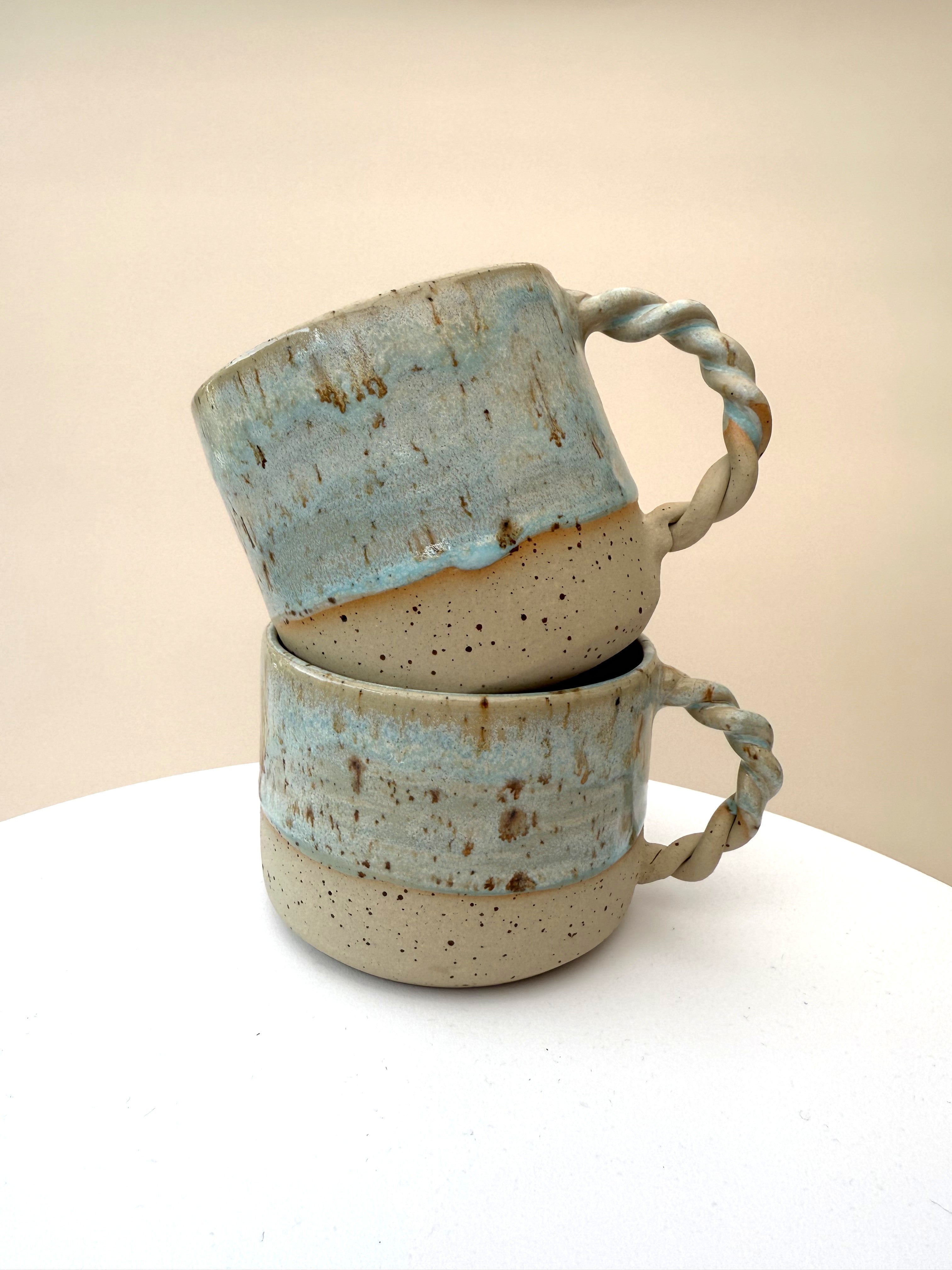 Mug with Handle - Green Mussels