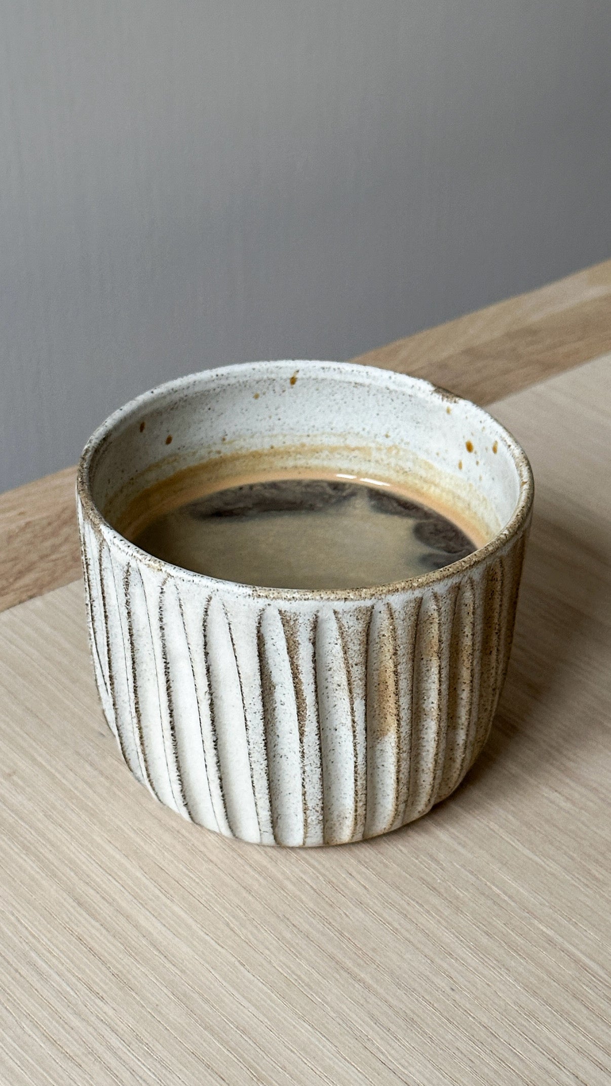 Carved Coffee Cup — Soft Sand