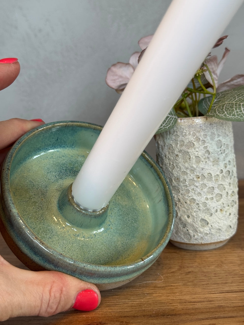 Small Candle Holder - Peacock