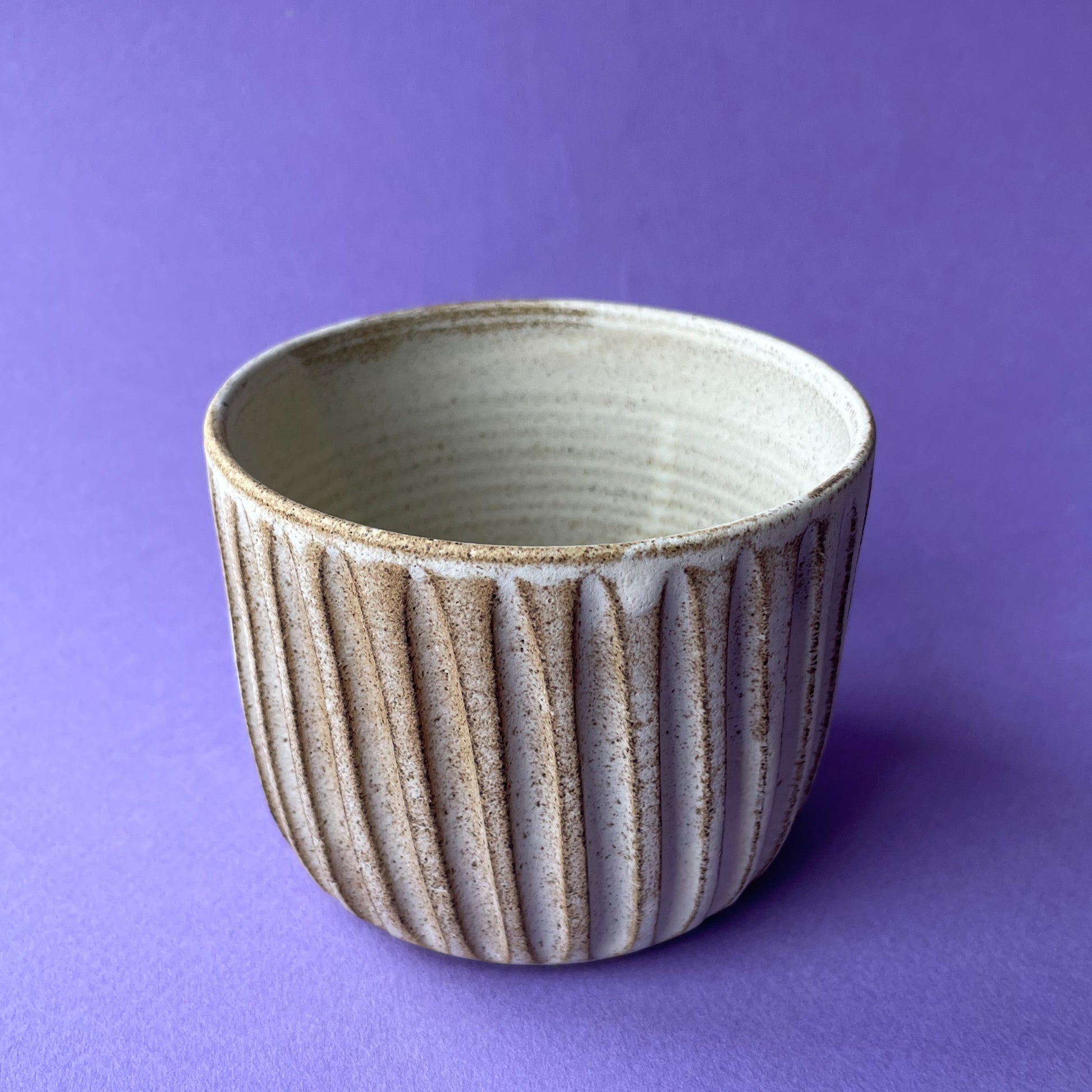 Carved Coffee Cup — Soft Sand