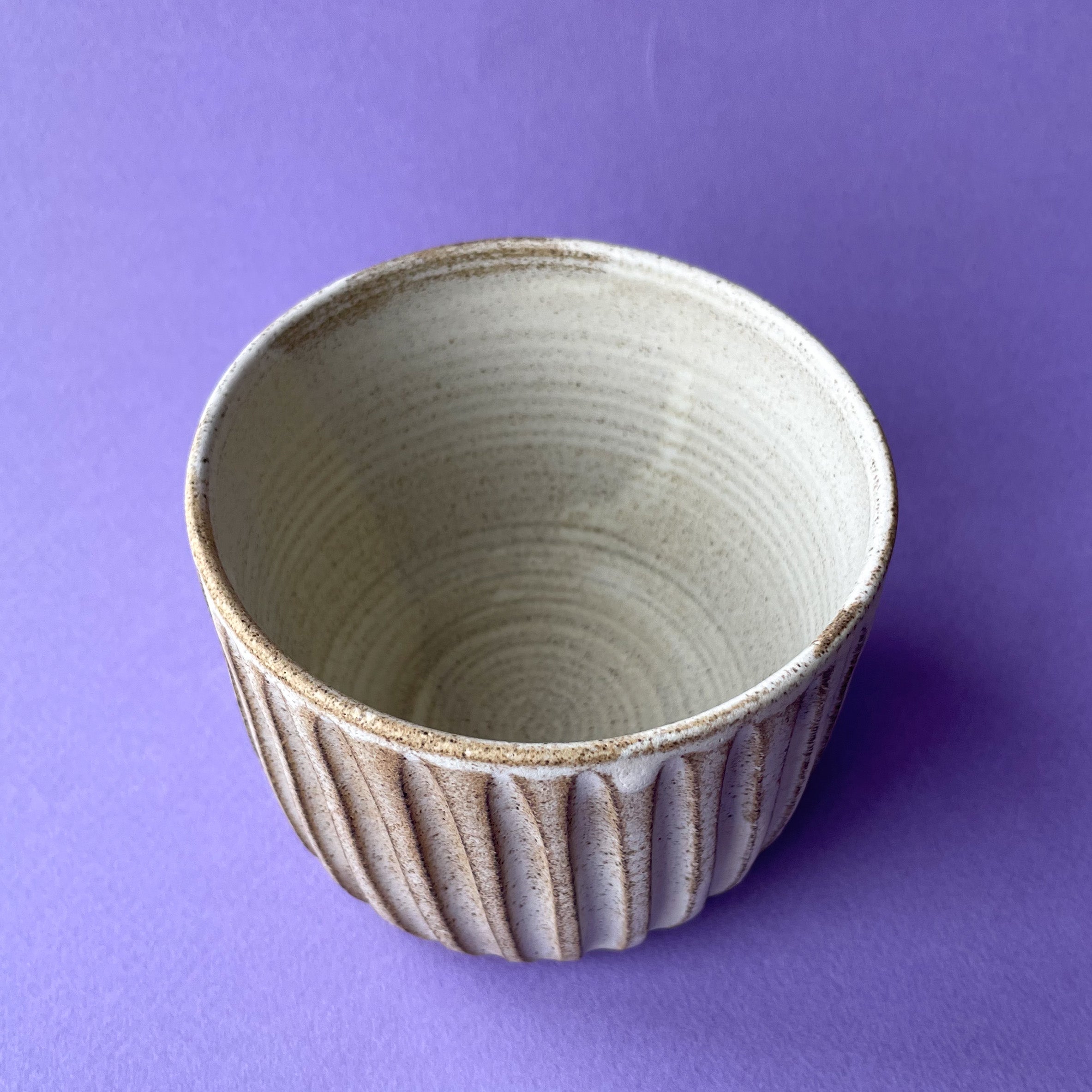 Carved Coffee Cup — Soft Sand
