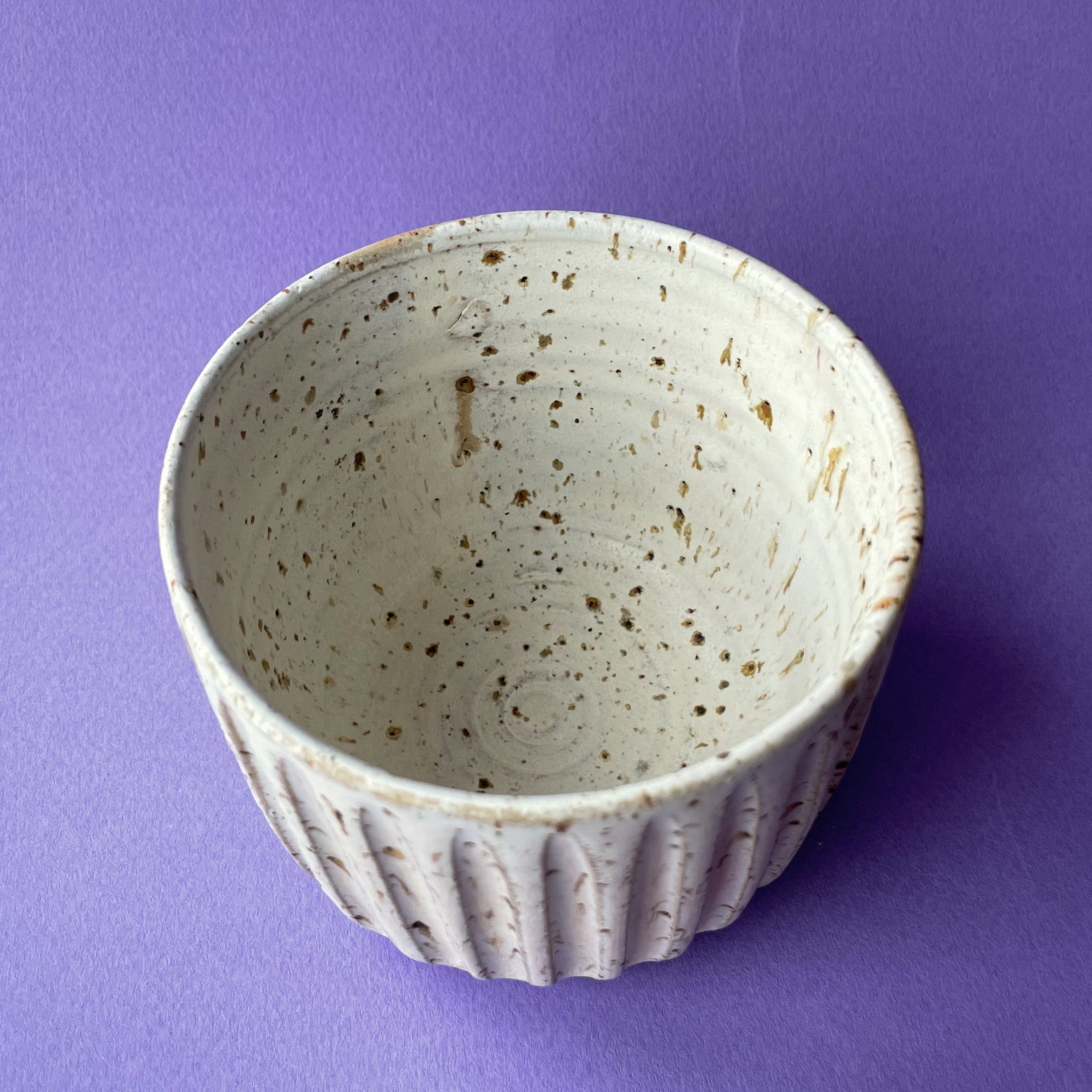 Carved Coffee Cup — Cream Caramel