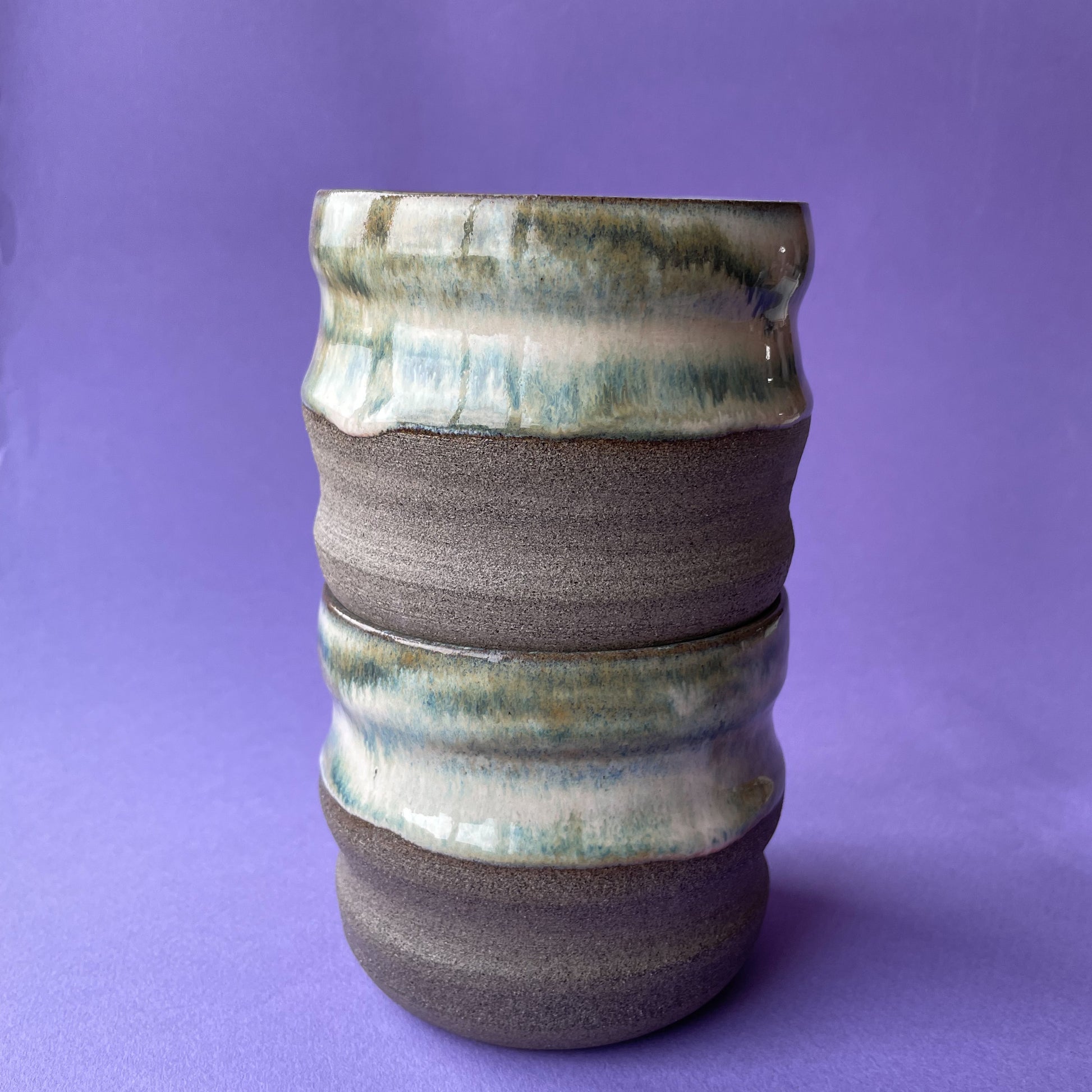 Curved Tea Cup — Evergreen Mist