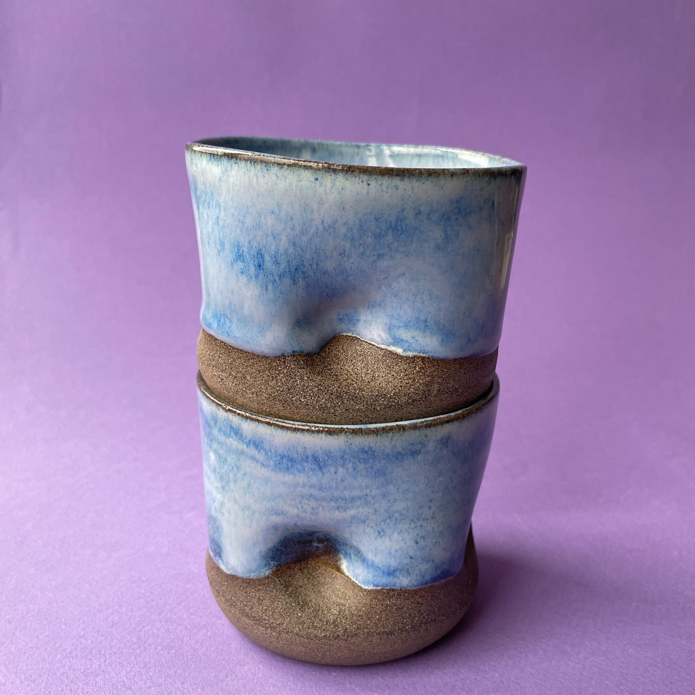 Dented Coffee Cup — Blue Skies