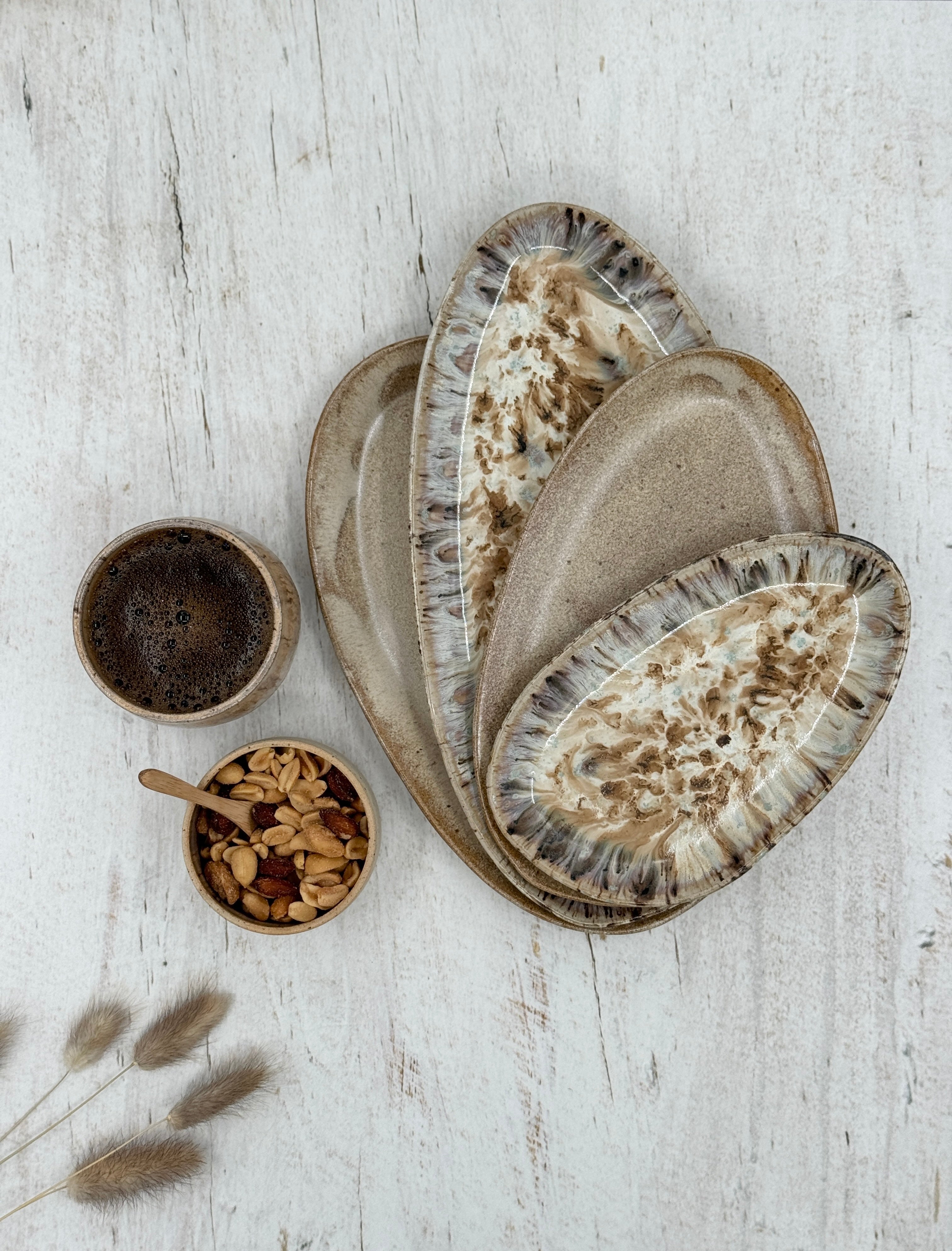 Set of 4 Serving Dishes - Sand & Soil
