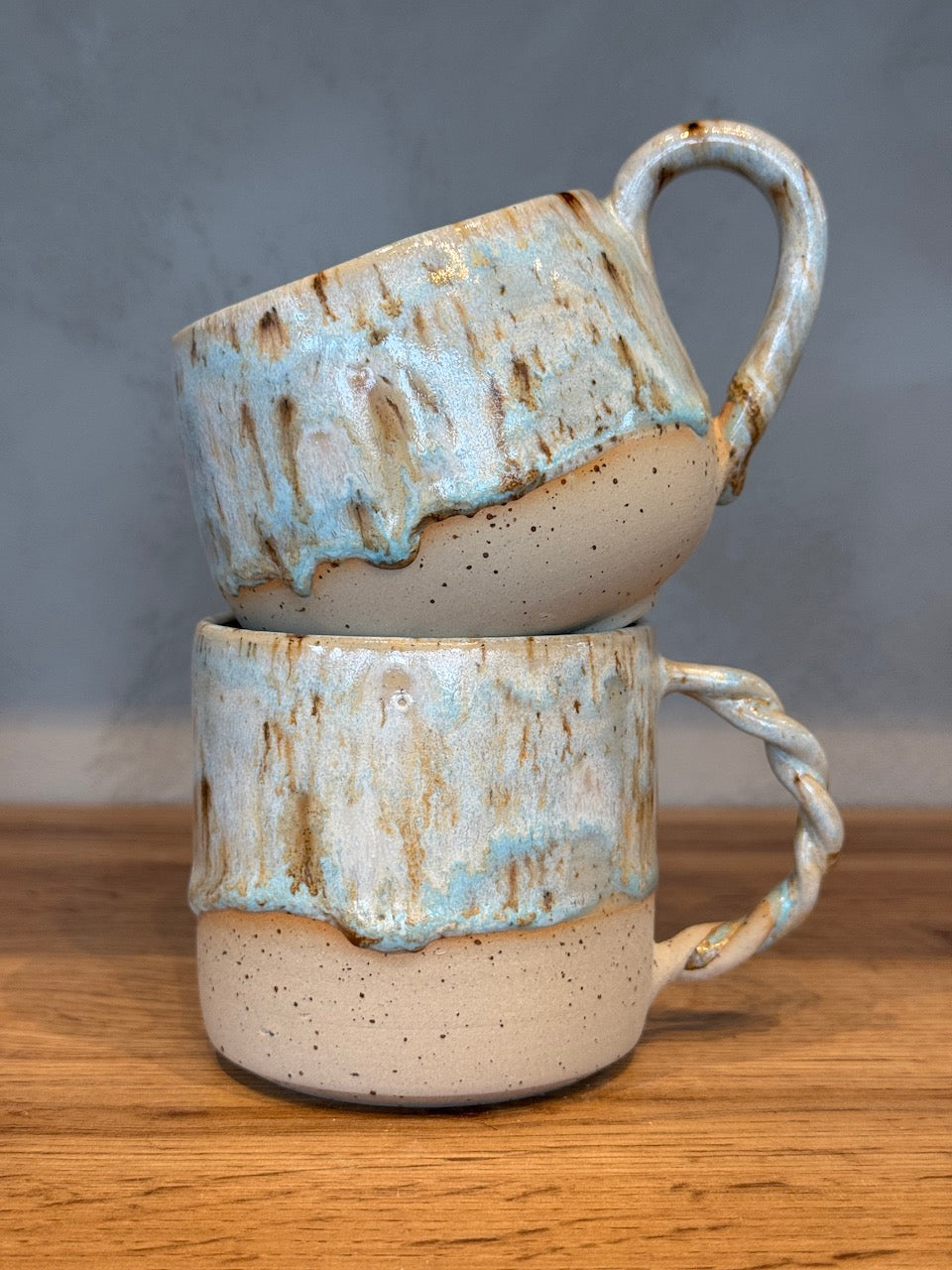Mug with Handle - Green Mussels