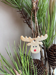 Rudolph Reindeer Ornament – Porcelain