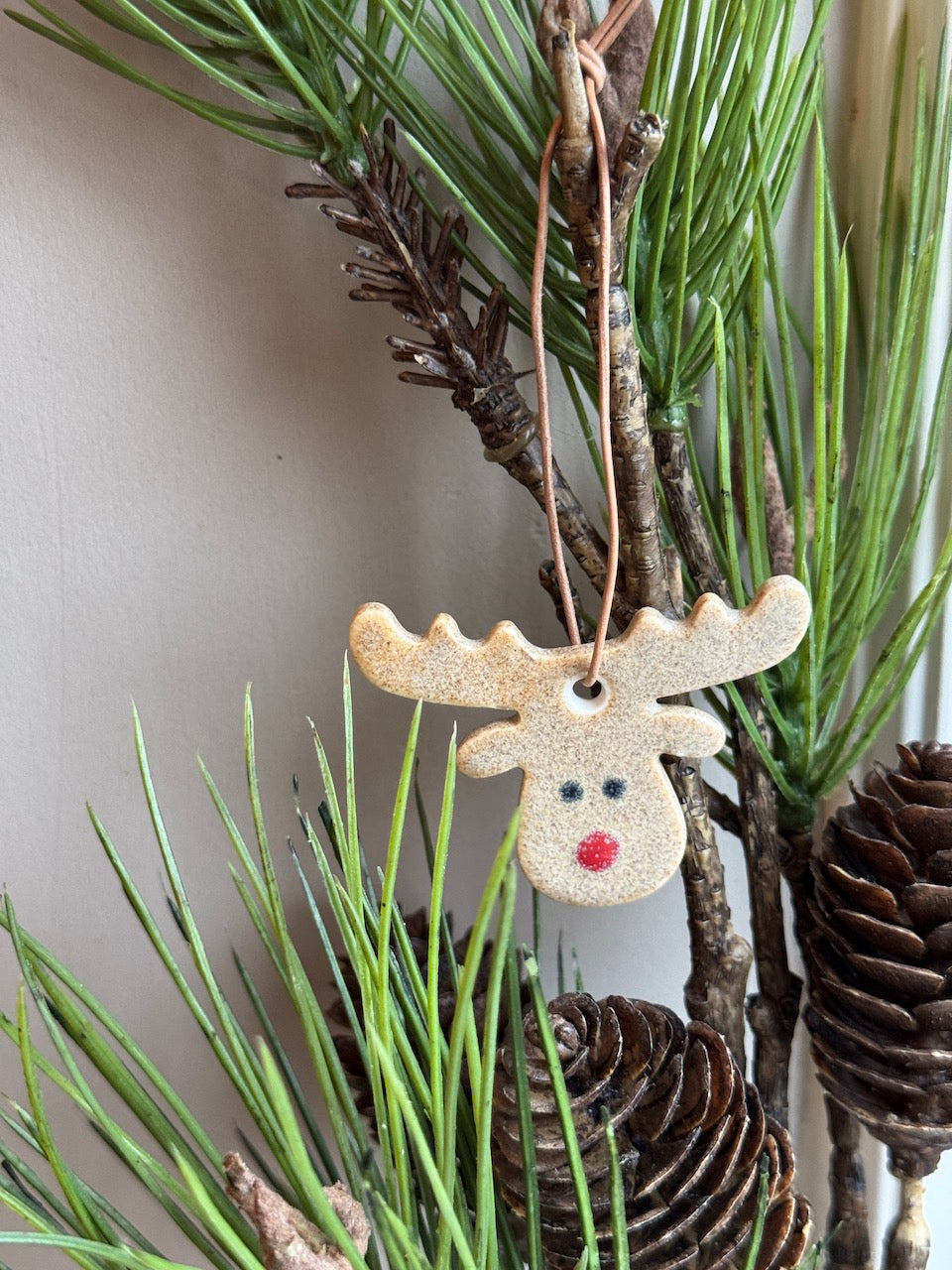 Rudolph Reindeer Ornament – Porcelain
