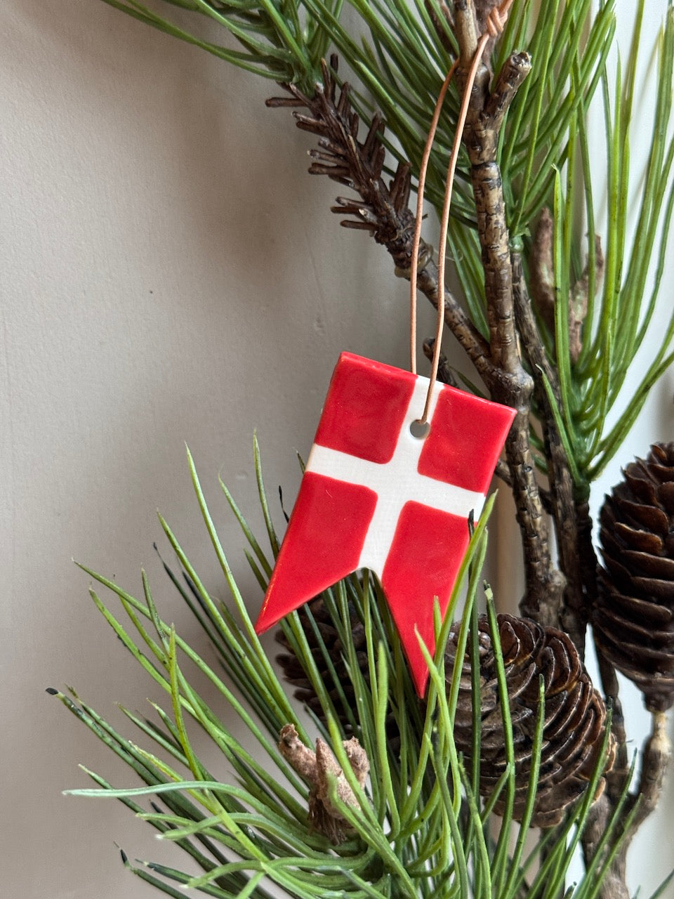 Danish Flag Ornament – Porcelain