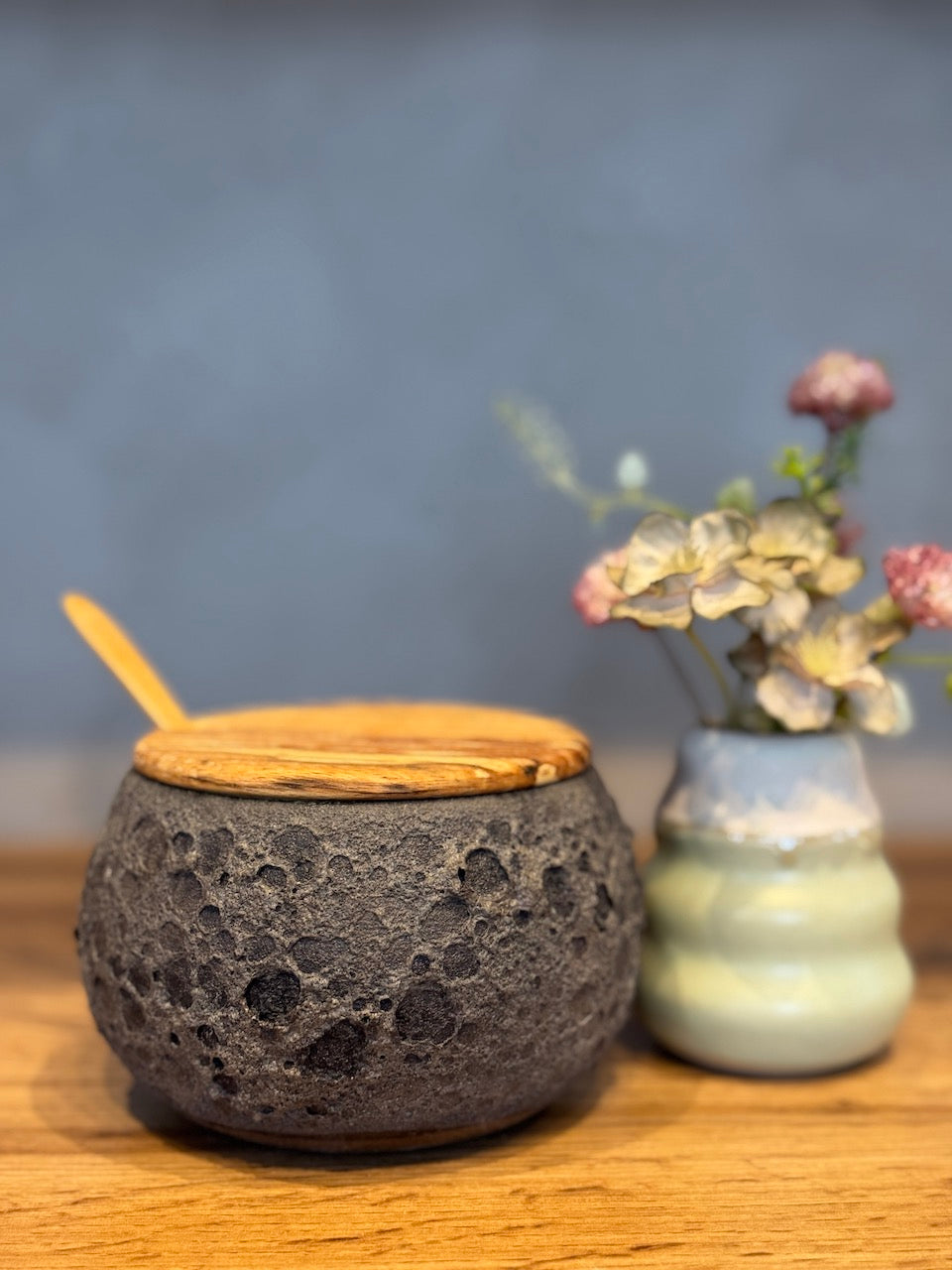 Storage Jar with Wooden Lid - Sea Urchin