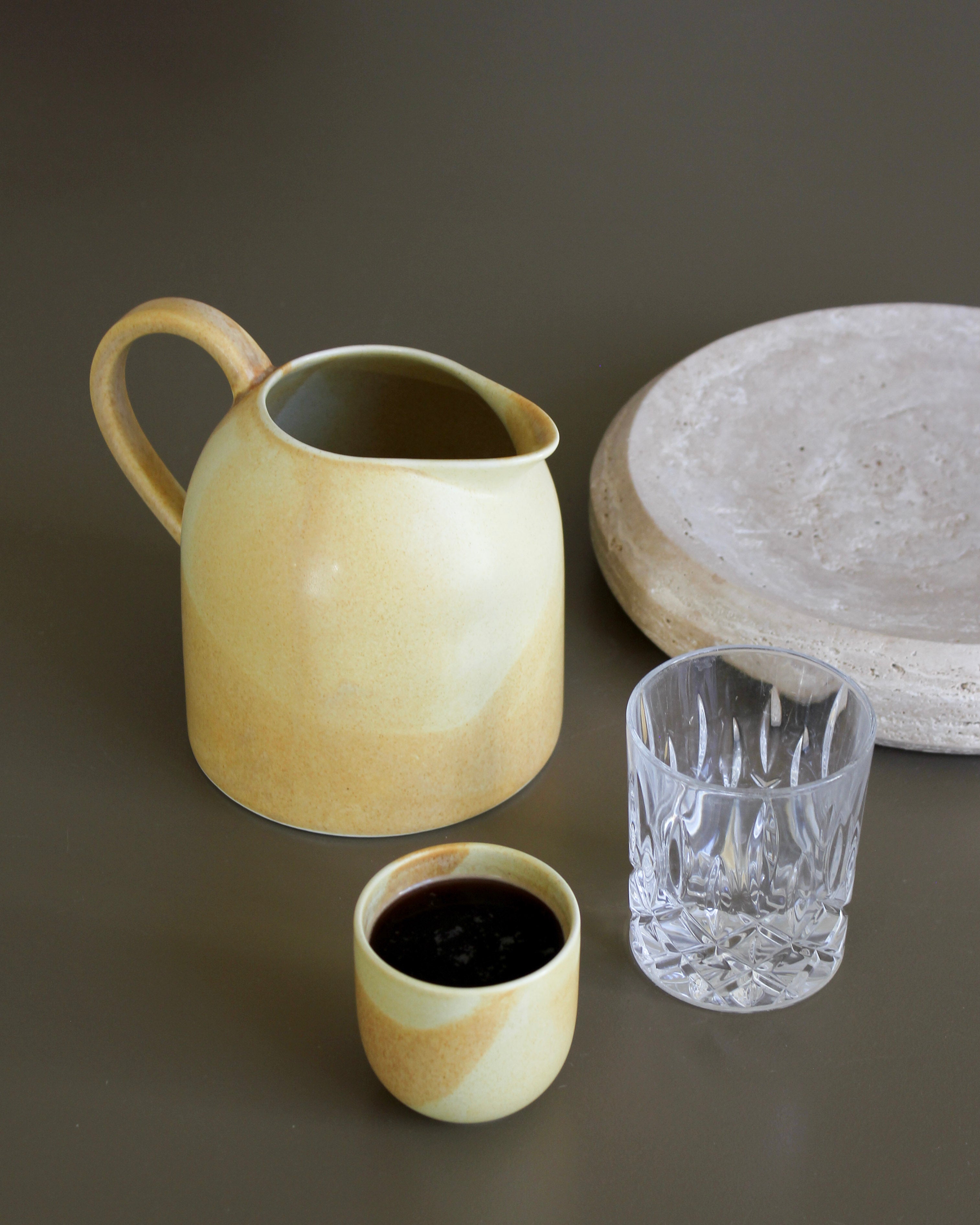 Tone Jug With Handle - Yellow