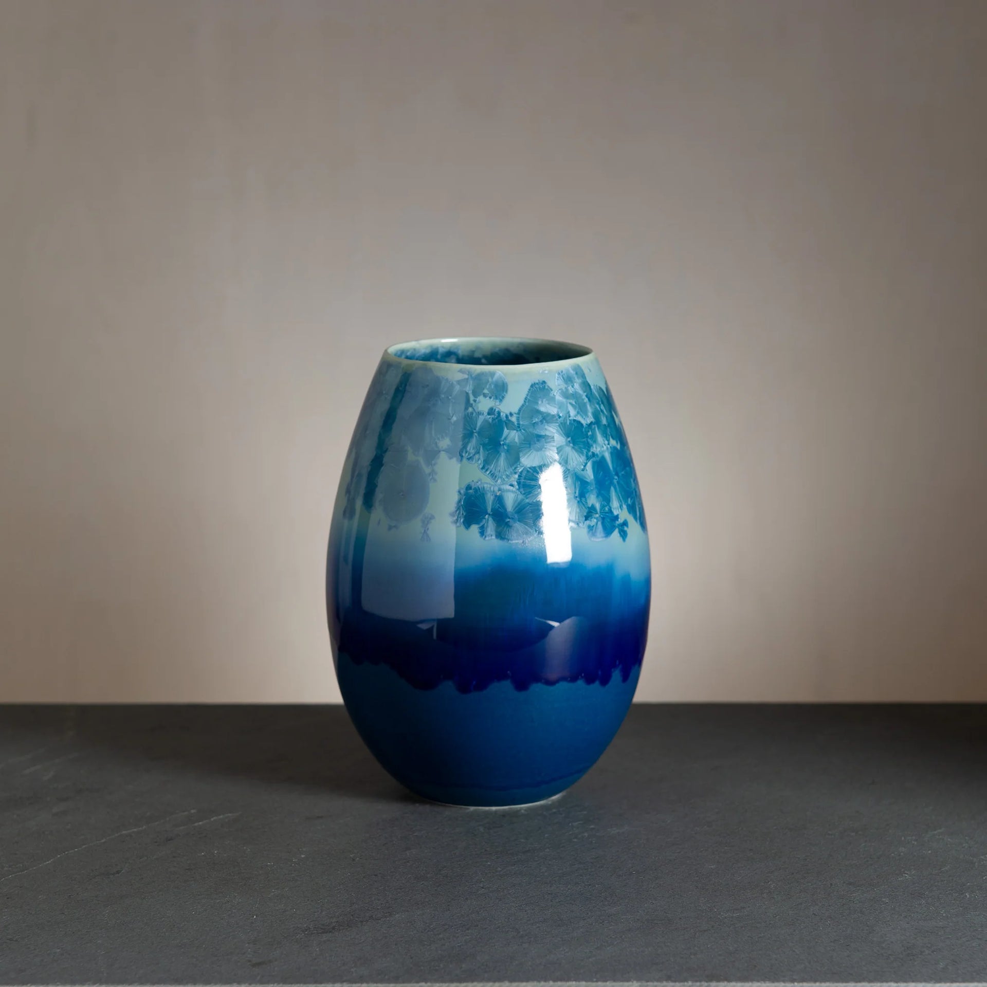 Crystal Vase Medium - Petrol Blue – Clayful Copenhagen