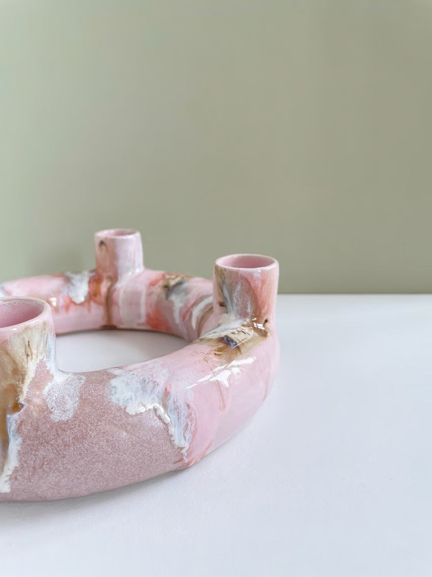 Donut Candle Holder - Rosa