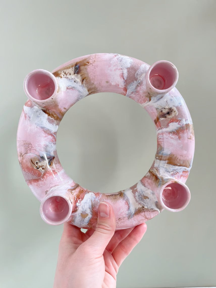 Donut Candle Holder - Rosa