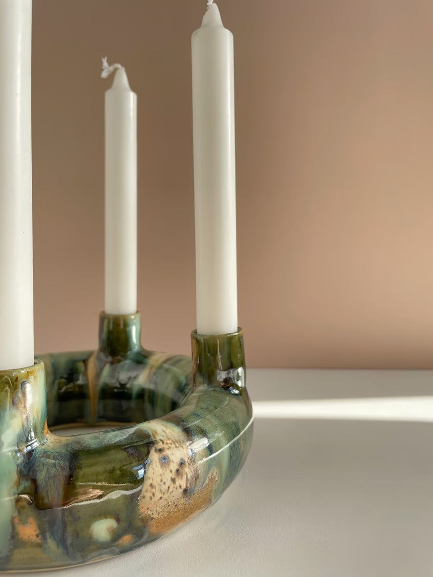 Donut Candle Holder - Forest